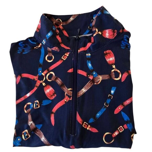 X by Gottex Womens Equestrian Quarter Zip Long Sleeve Golf Top Size Medium - Picture 5 of 12